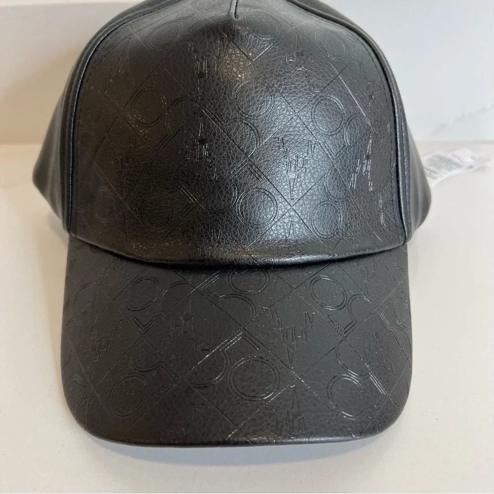 Disney Black Embossed Leather-Look Baseball Cap